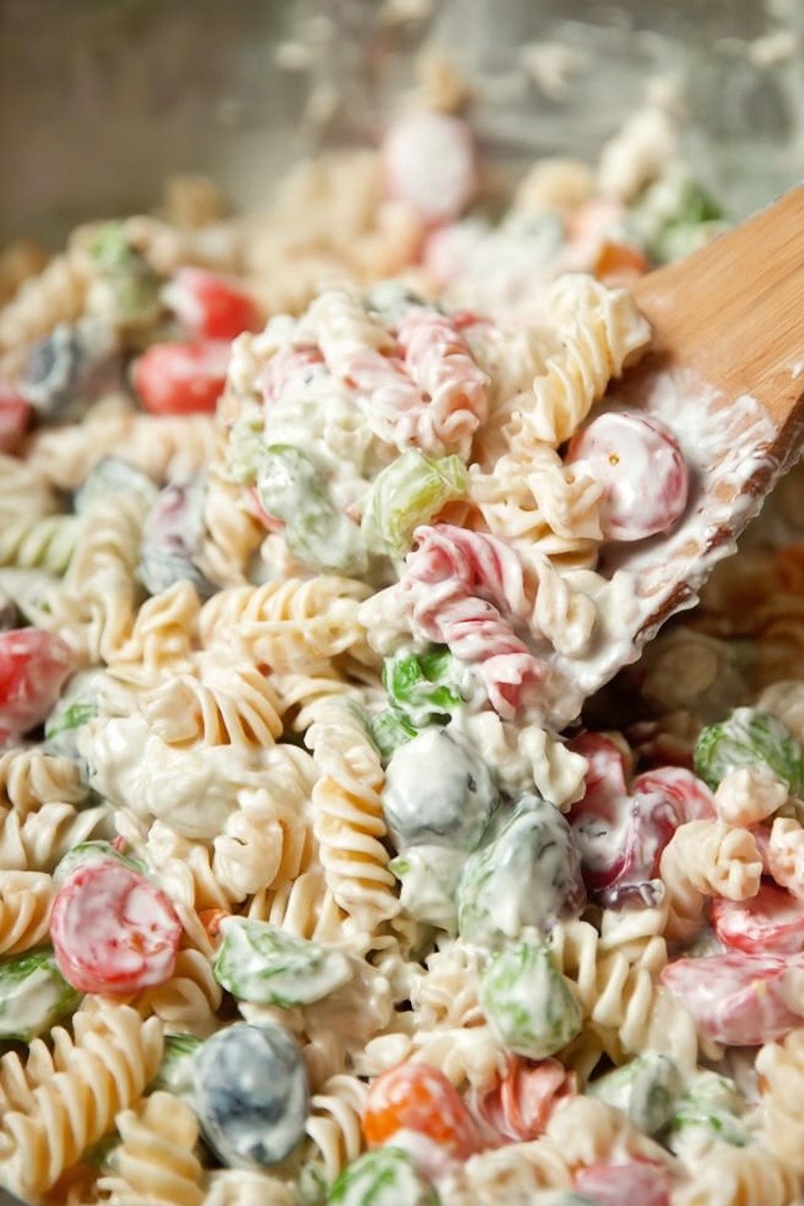 Cold Ranch Pasta Salad with Crisp Vegetables final result