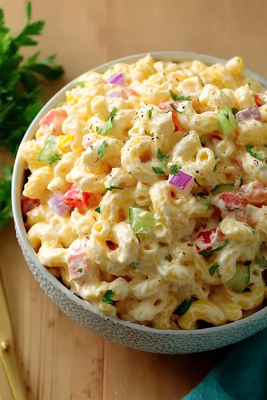 Greek Yogurt Macaroni Salad for Healthy Macaroni Salad Prep final result