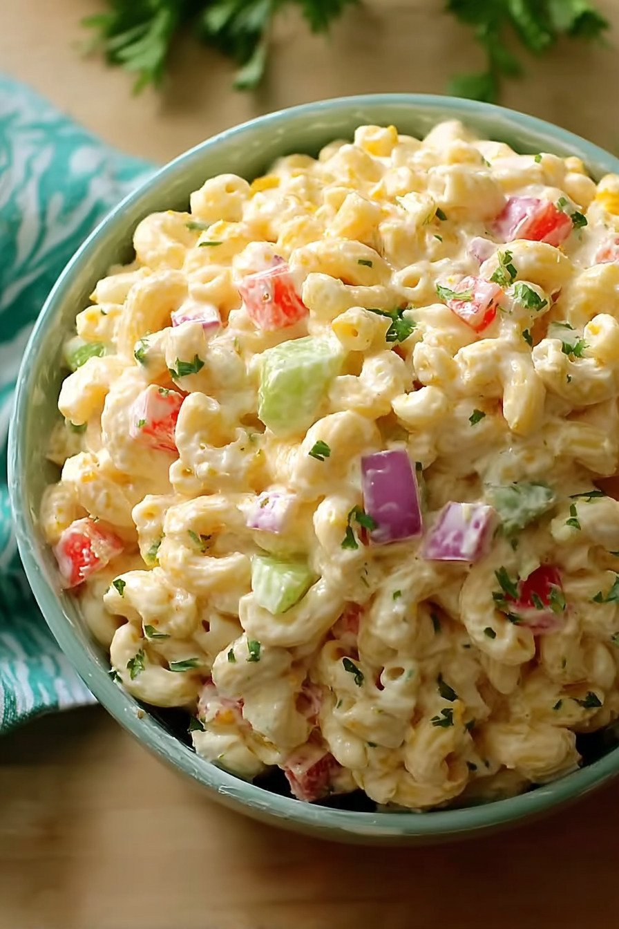 Greek Yogurt Macaroni Salad for Healthy Macaroni Salad Prep extra recipe photo