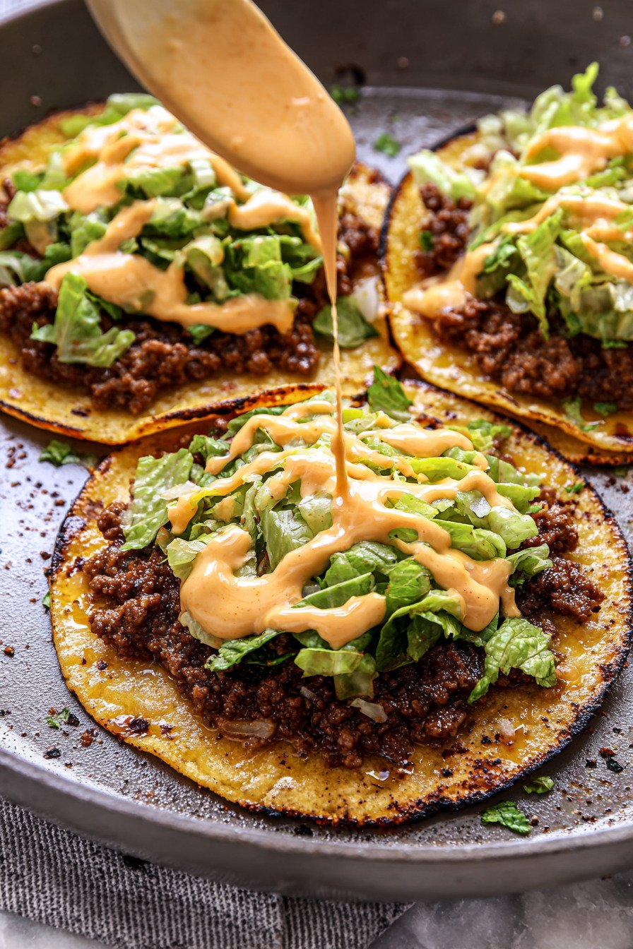 Big Mac Tacos | Crispy Smash Burger–Style Tacos with Special Sauce final result
