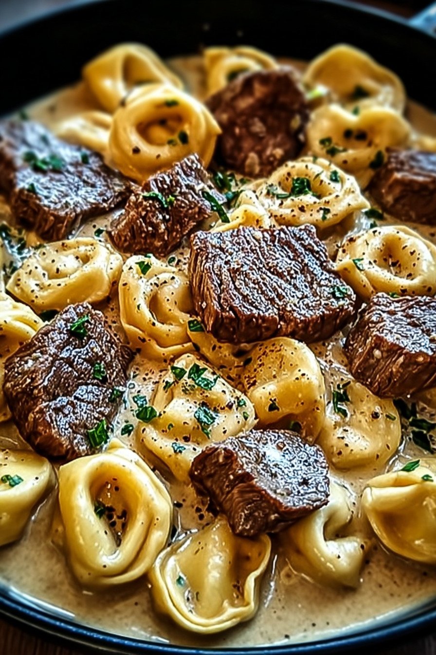 Cracked Garlic Steak Tortellini in Creamhouse Sauce Bliss recipe tips