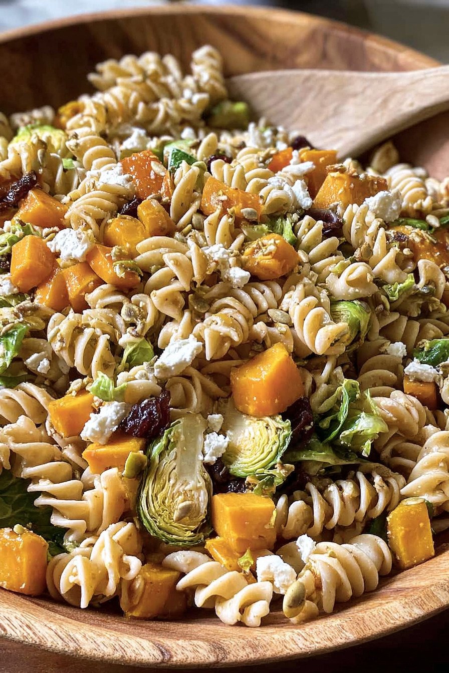 Fall Pasta Salad with Butternut Squash and Brussels recipe tips