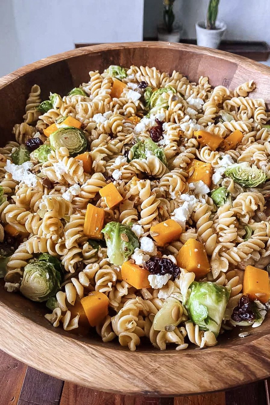 Fall Pasta Salad with Butternut Squash and Brussels extra recipe photo