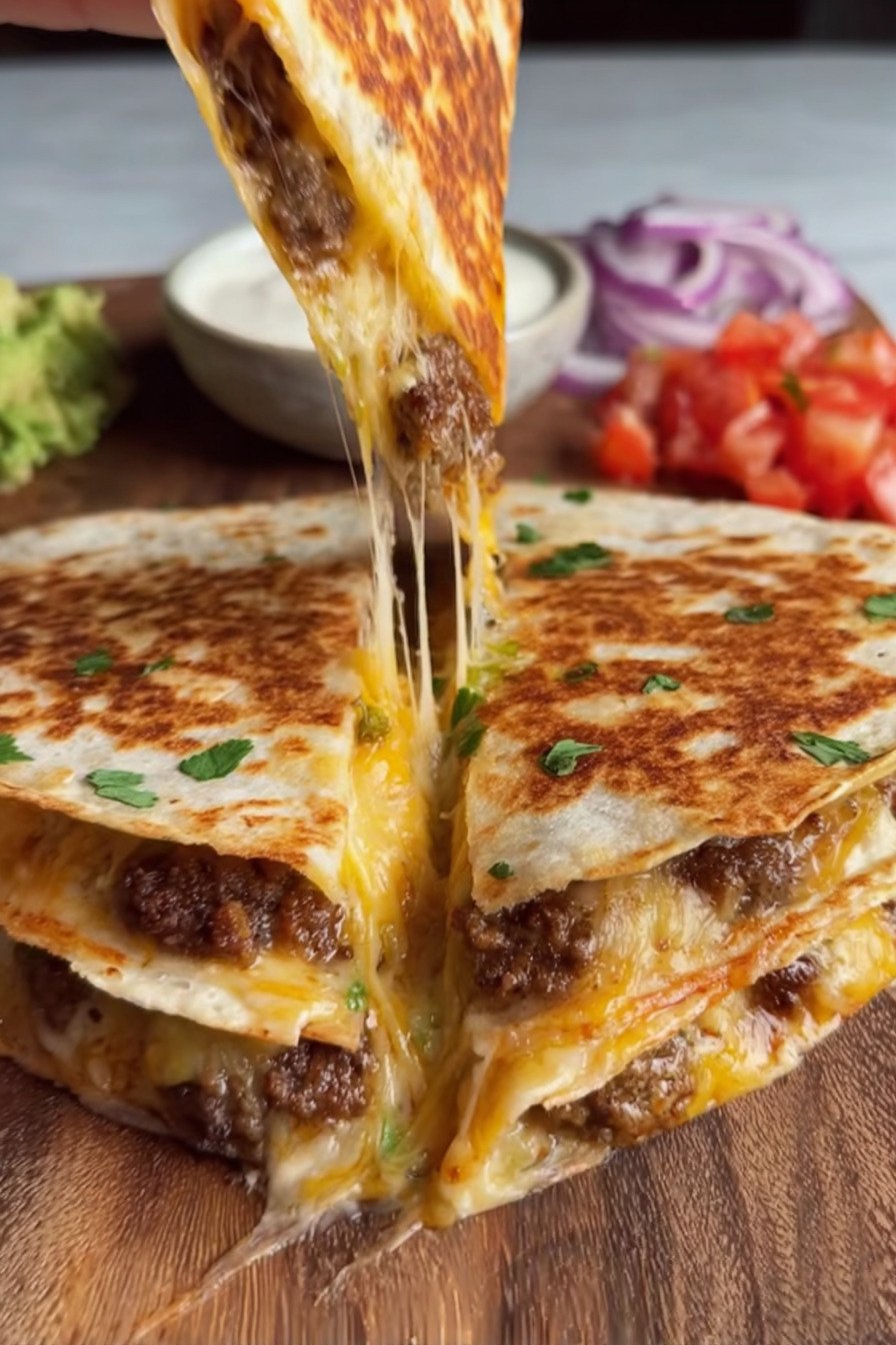 Crispy Smashburger Quesadillas Recipe final result