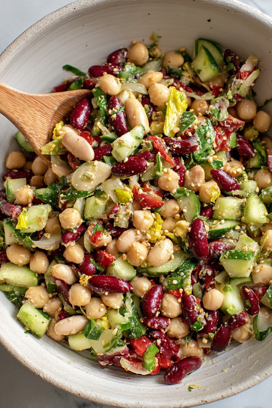 Mediterranean Three Bean Salad (High Protein, High Fiber) recipe tips