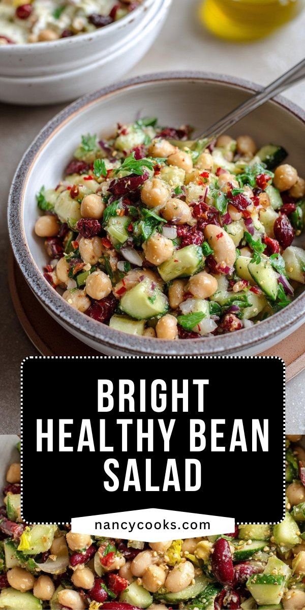 Mediterranean Three Bean Salad (High Protein, High Fiber) save this recipe