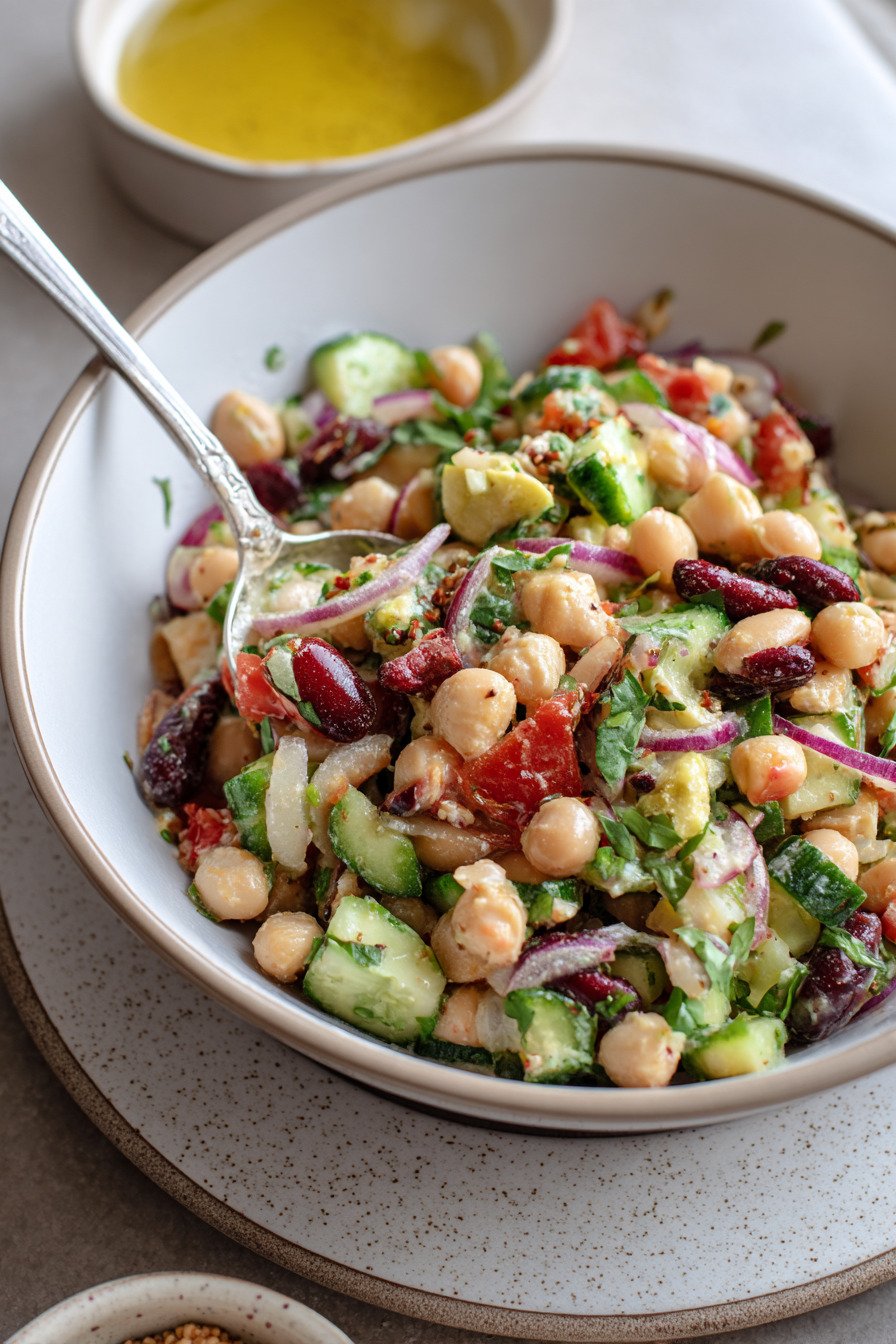 Mediterranean Three Bean Salad (High Protein, High Fiber) extra recipe photo