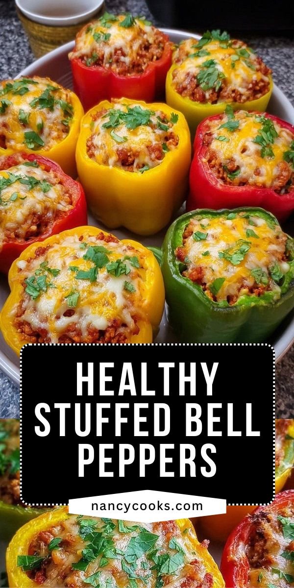 High-Protein Easy Stuffed Bell Peppers for a Hearty Healthy Dinner save this recipe