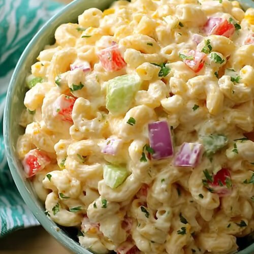 Greek Yogurt Macaroni Salad for Healthy Macaroni Salad Prep extra recipe photo