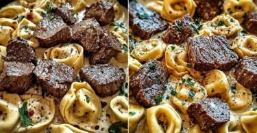 Cracked Garlic Steak Tortellini in Creamhouse Sauce Bliss recipe photo