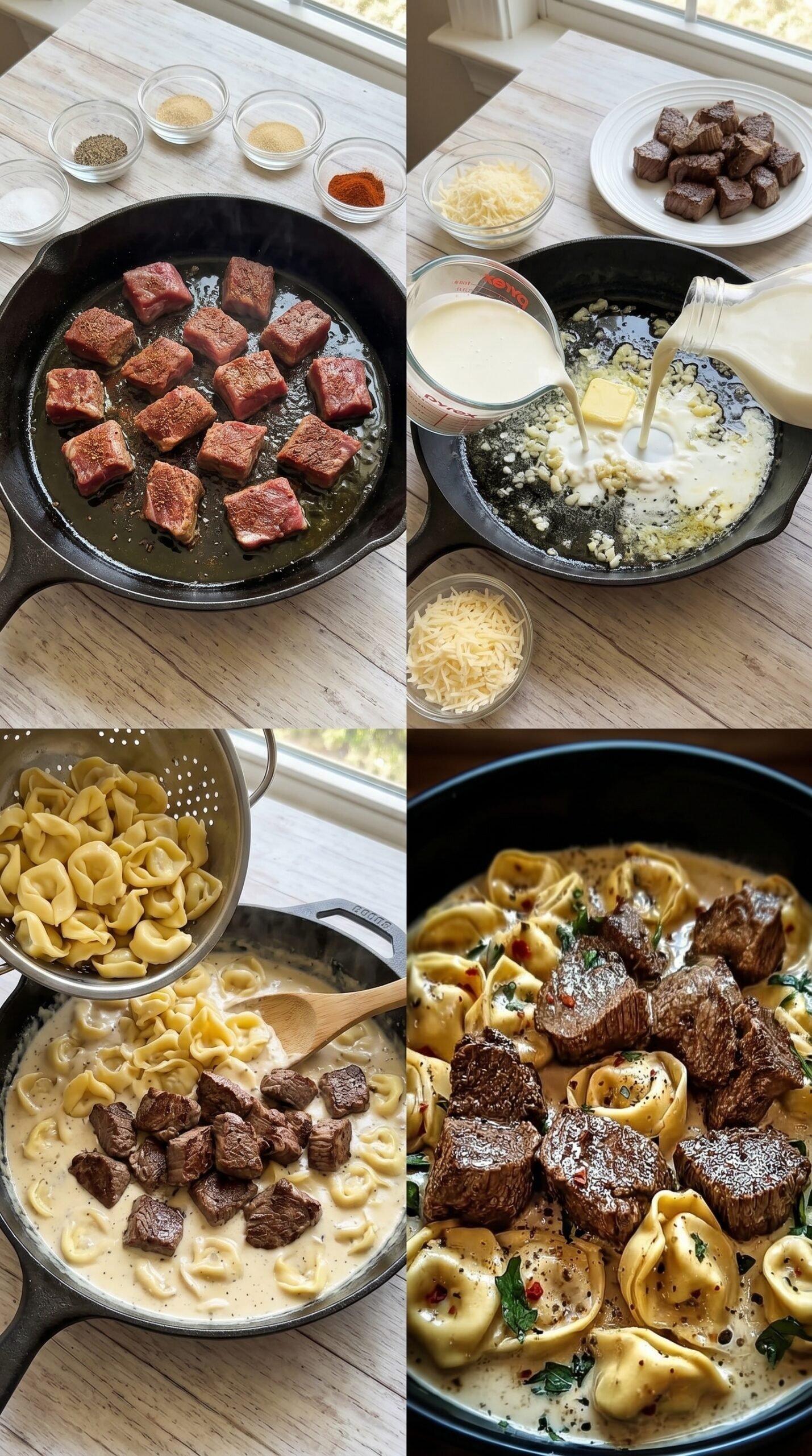 Cracked Garlic Steak Tortellini in Creamhouse Sauce Bliss recipe instructions