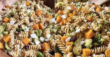 Fall Pasta Salad with Butternut Squash and Brussels recipe photo