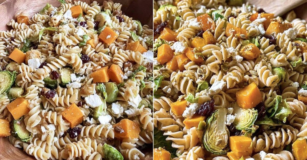 Fall Pasta Salad with Butternut Squash and Brussels recipe photo