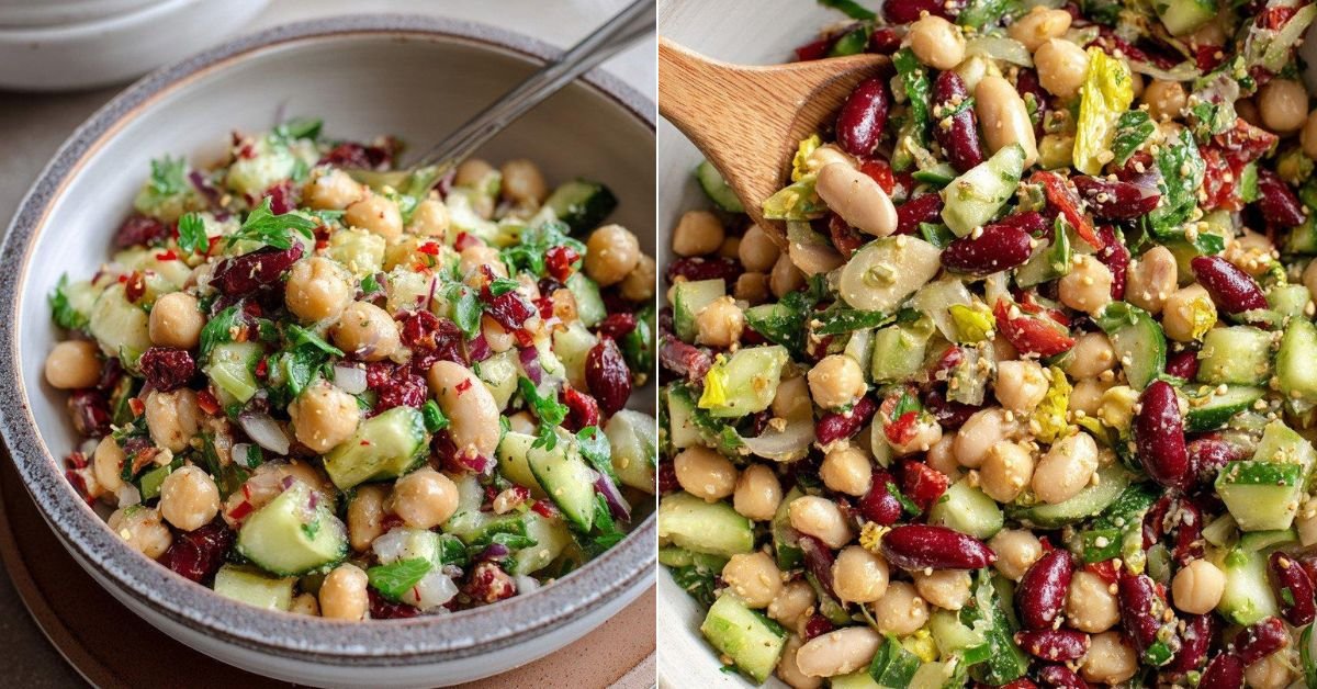 Mediterranean Three Bean Salad (High Protein, High Fiber) recipe photo