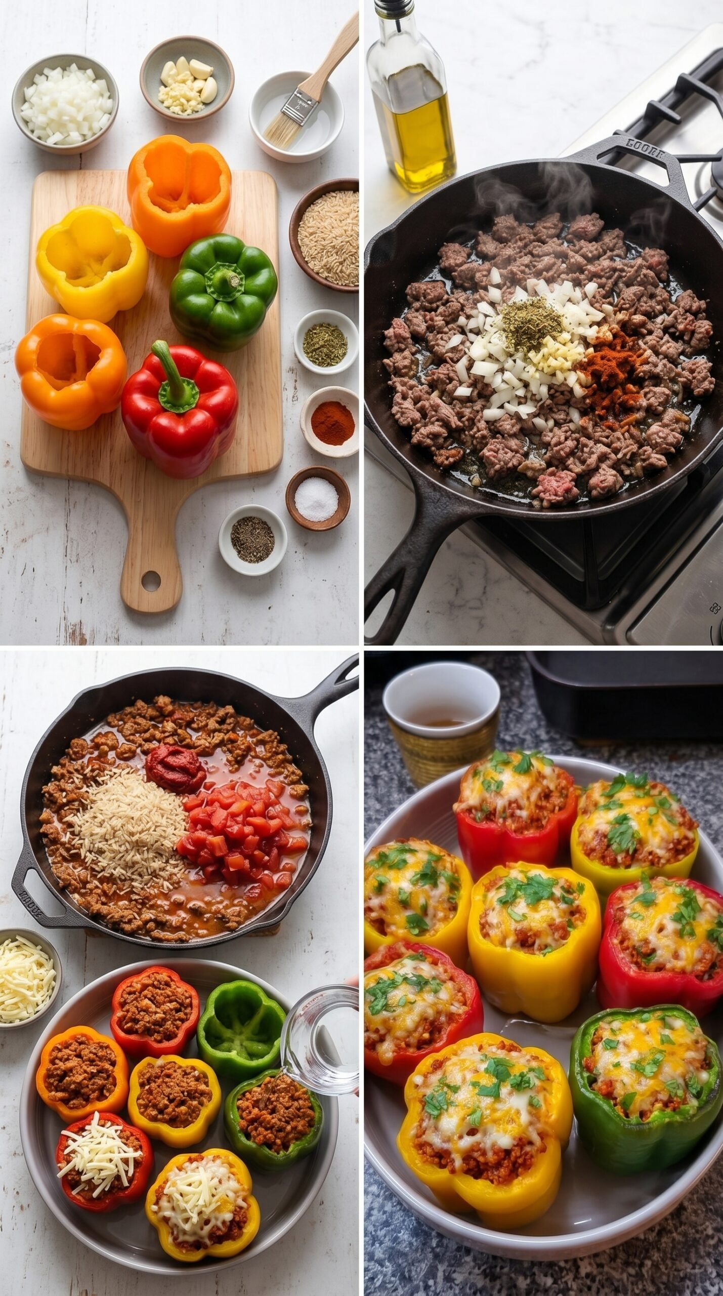 High-Protein Easy Stuffed Bell Peppers for a Hearty Healthy Dinner recipe instructions