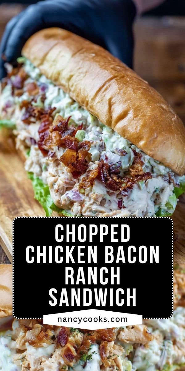 Chopped Chicken Bacon Ranch Sandwich save this recipe