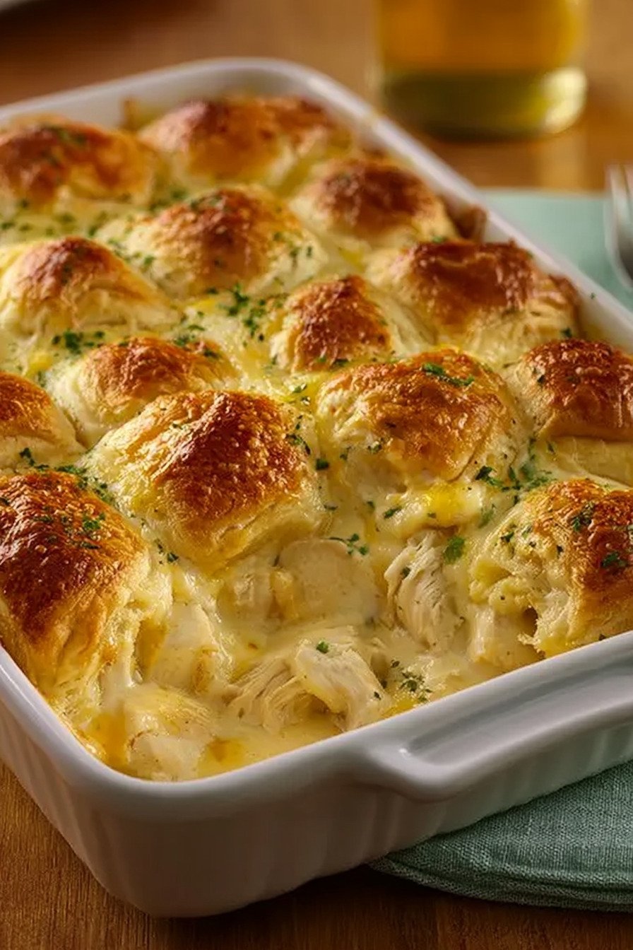 Chicken Crescent Roll Casserole with Creamy Cheddar Filling recipe tips