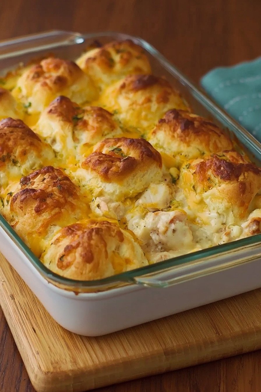Chicken Crescent Roll Casserole with Creamy Cheddar Filling extra recipe photo