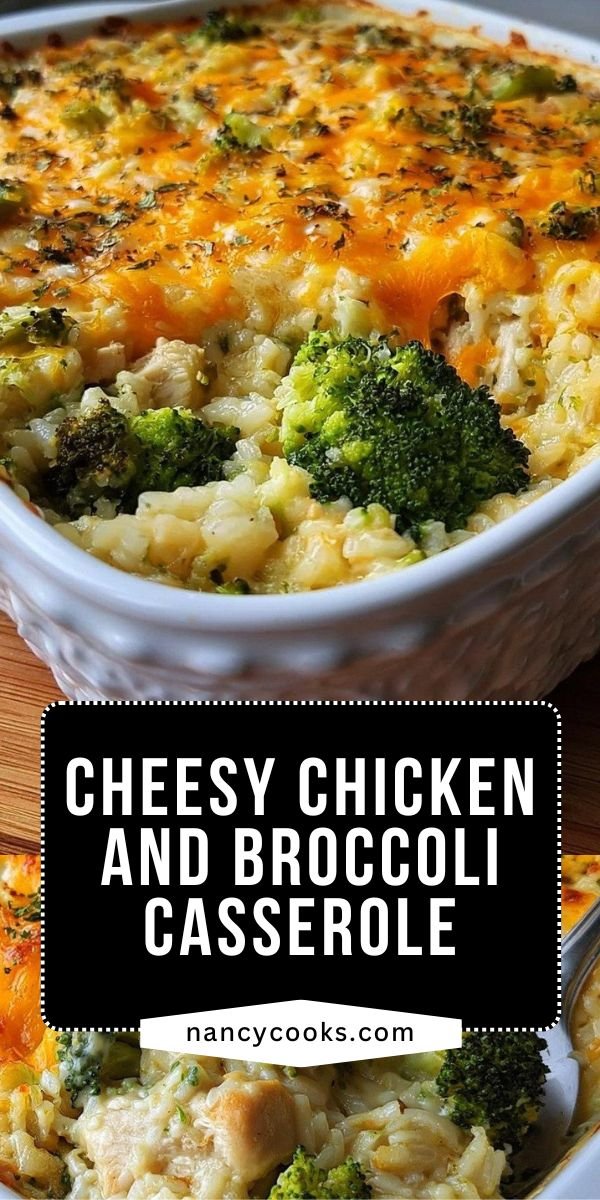 Cheesy Chicken Broccoli Rice Casserole save this recipe