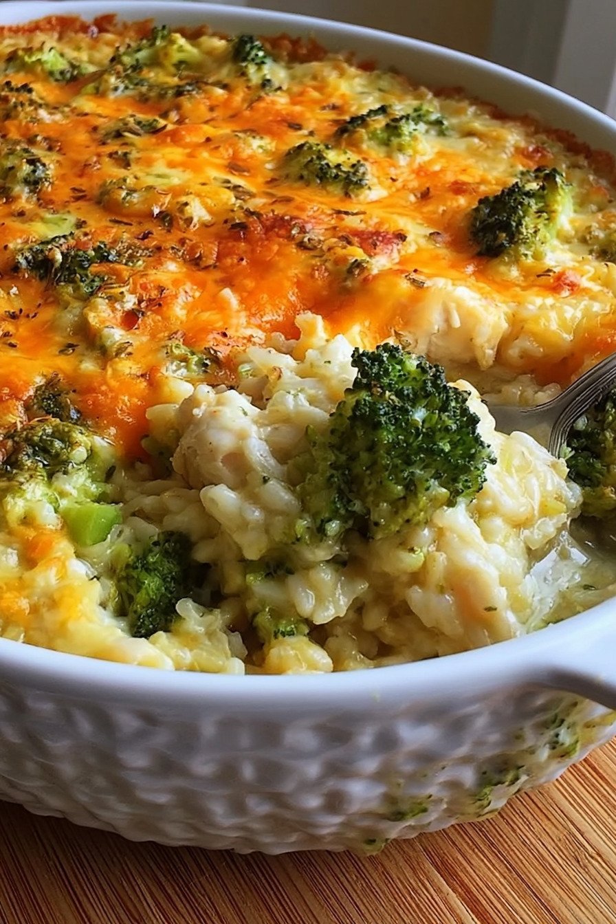 Cheesy Chicken Broccoli Rice Casserole final result