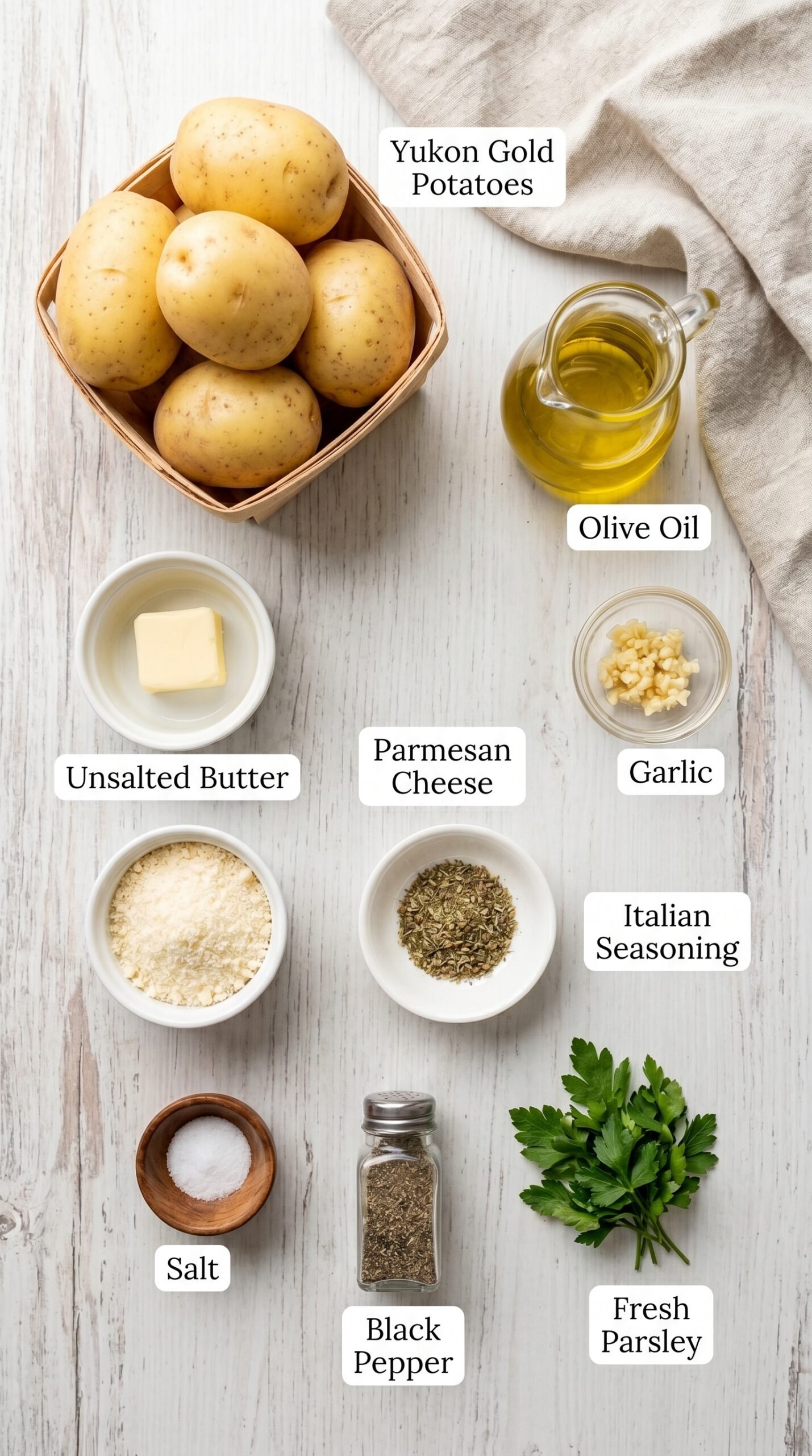 Viral Crispy Garlic Parmesan Crusted Potatoes Recipe recipe ingredients