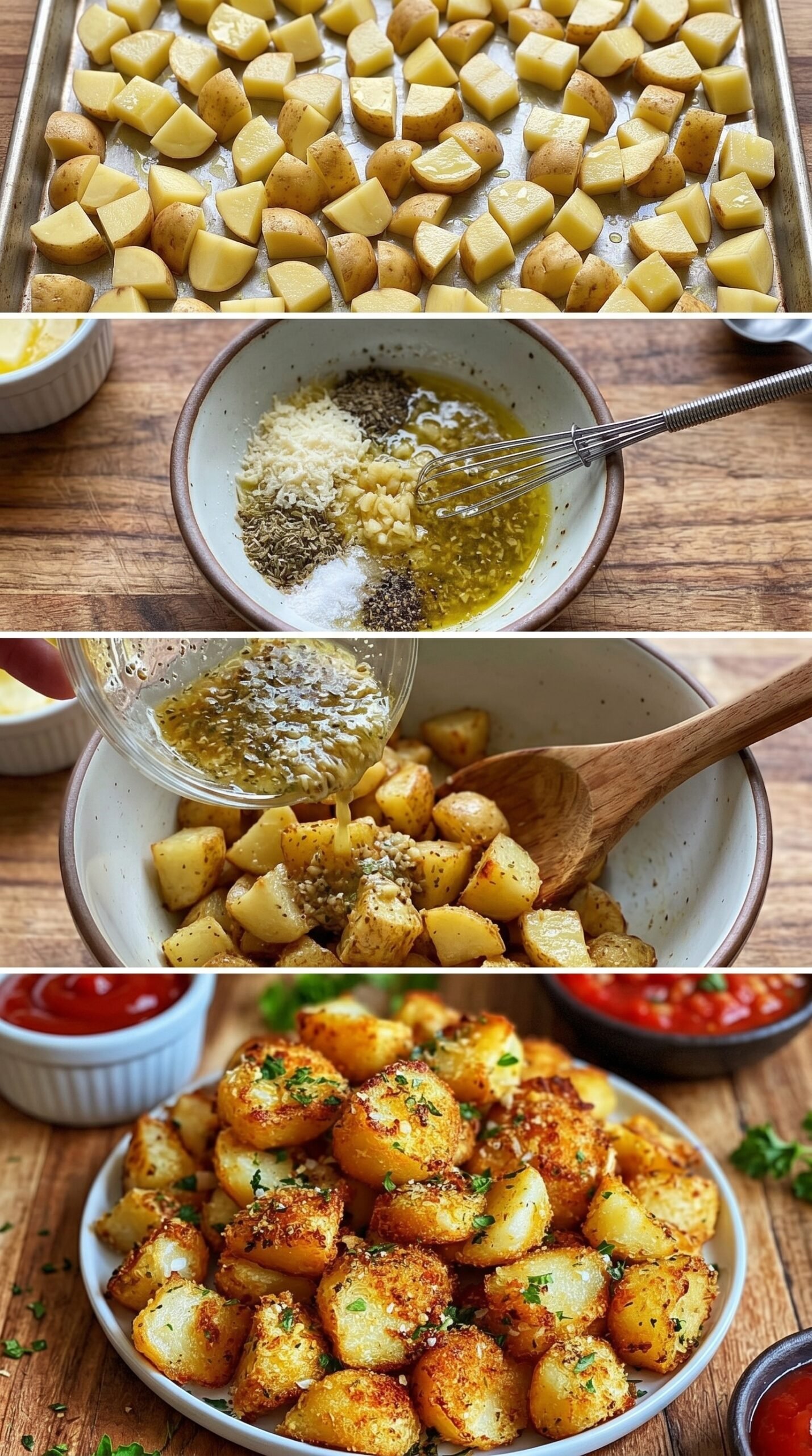 Viral Crispy Garlic Parmesan Crusted Potatoes Recipe recipe instructions