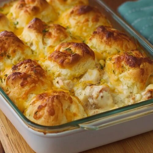 Chicken Crescent Roll Casserole with Creamy Cheddar Filling extra recipe photo