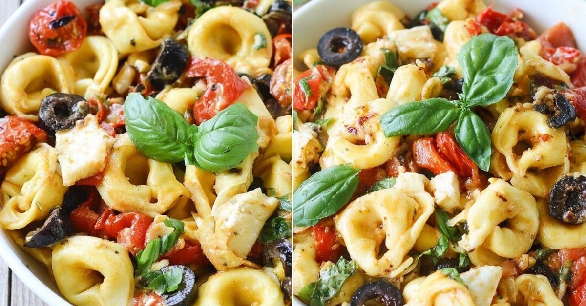 Yummy Roasted Red Pepper and Parmesan Tortellini Salad recipe photo