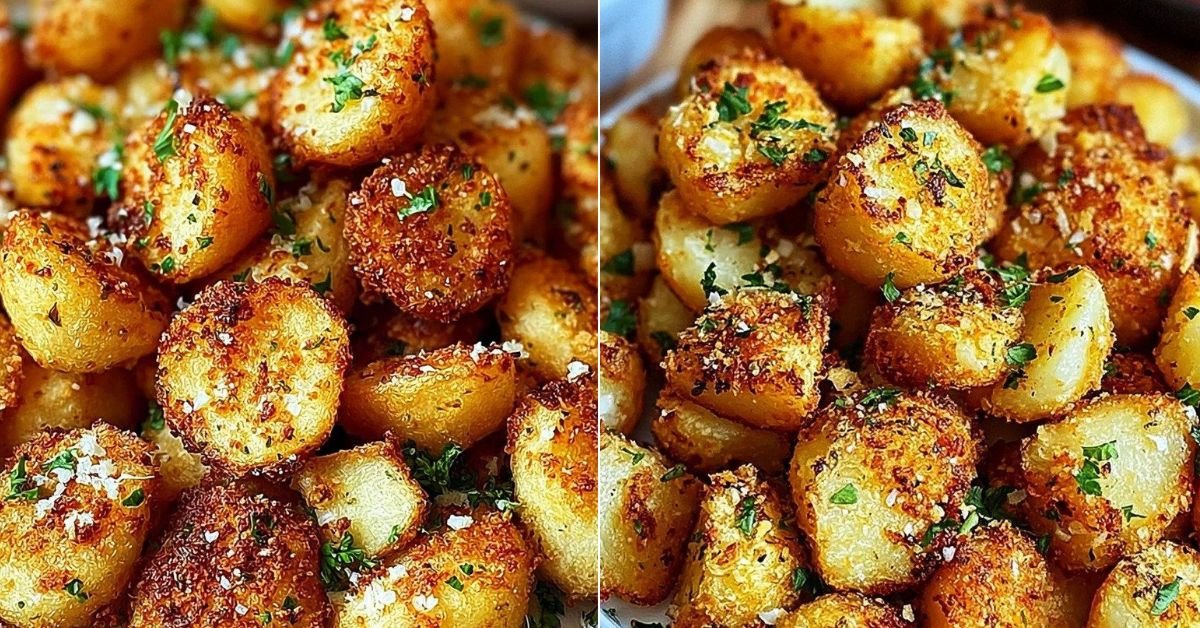 Viral Crispy Garlic Parmesan Crusted Potatoes Recipe recipe photo