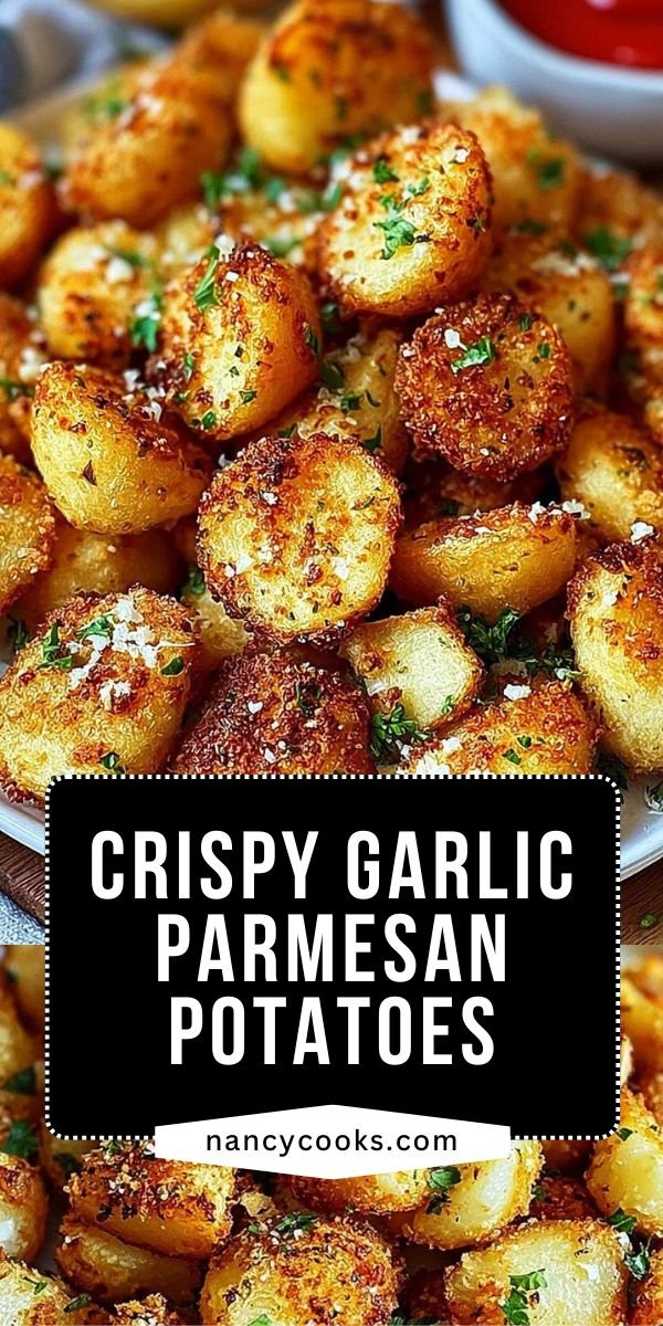 Viral Crispy Garlic Parmesan Crusted Potatoes Recipe save this recipe