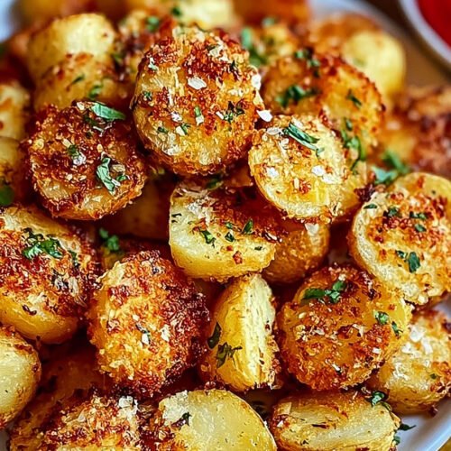 Viral Crispy Garlic Parmesan Crusted Potatoes Recipe extra recipe photo
