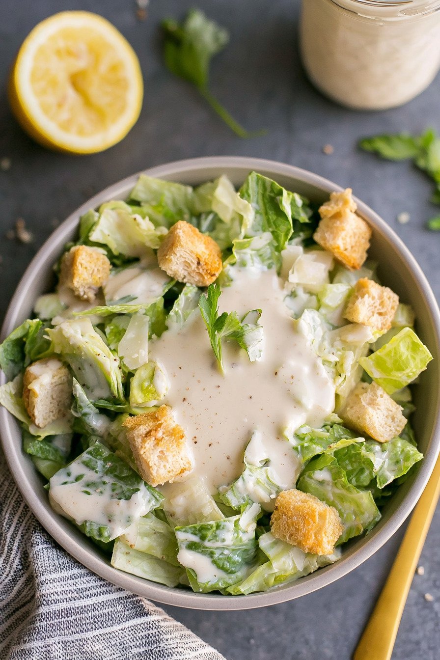 The Best Healthy Caesar Dressing for a Healthy Caesar Salad extra recipe photo